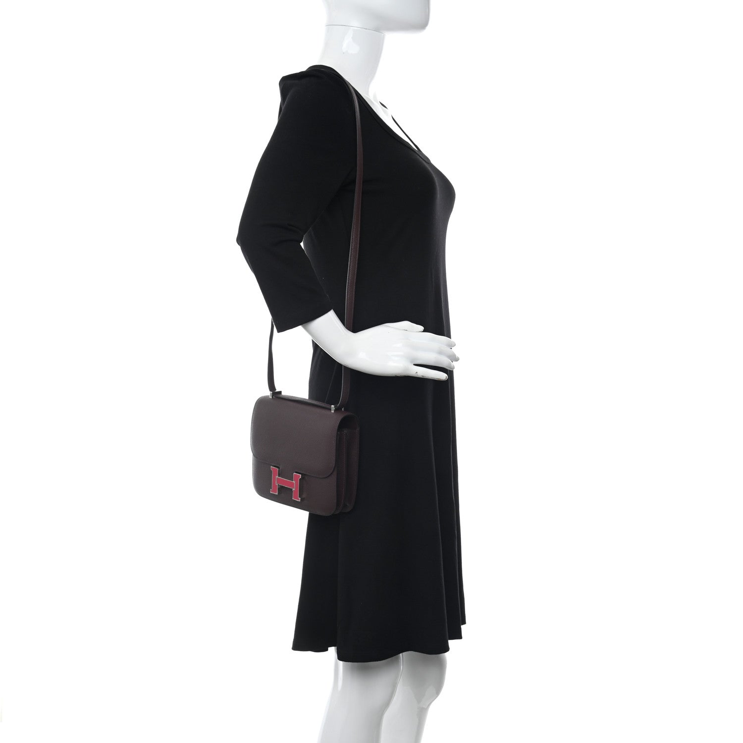 Hermes Epsom Enamel Constance 18 Rouge Sellier Framboise 2 of 14