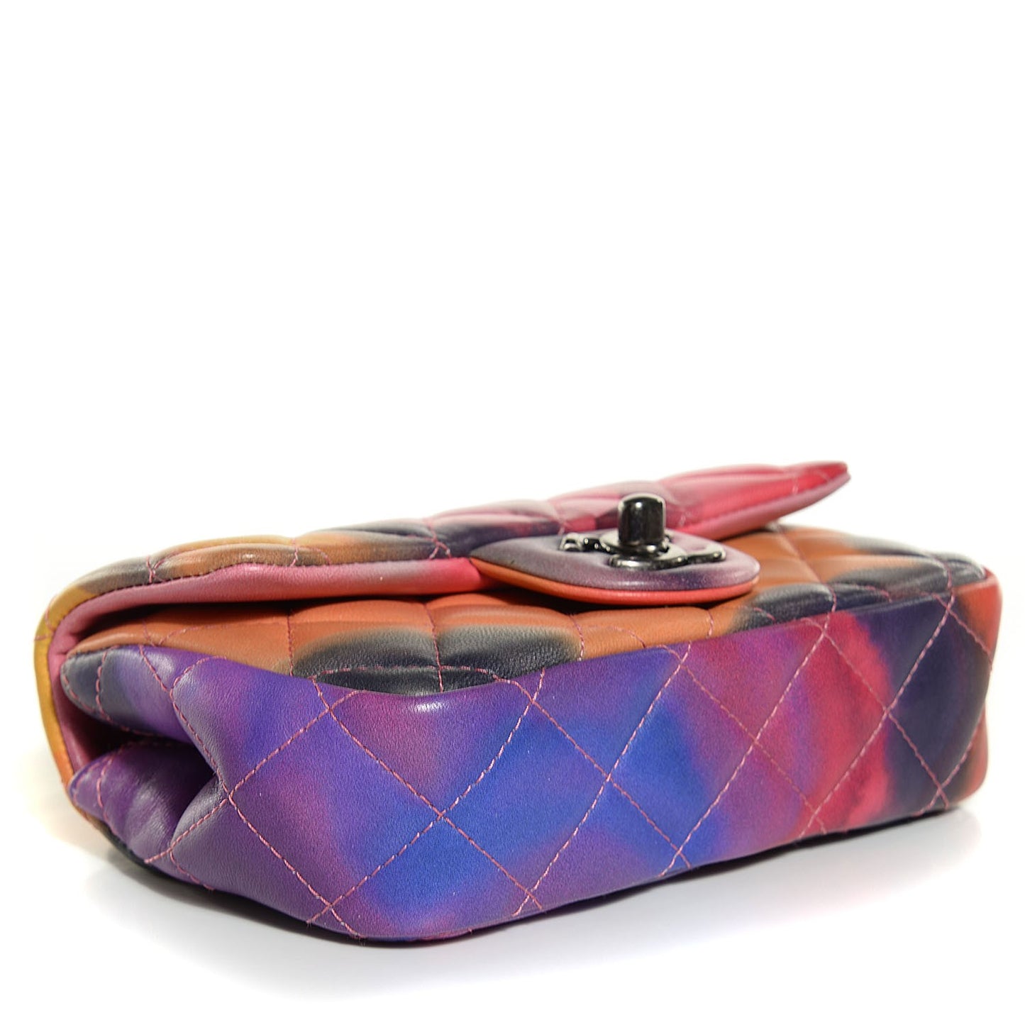 Lambskin Quilted Extra Mini Flower Power Flap Multicolor