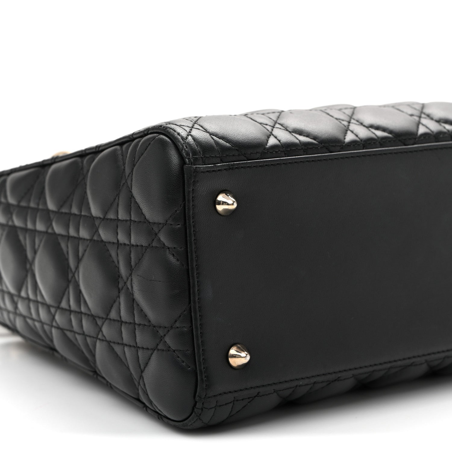 Christian Dior Lambskin Cannage Medium Lady Dior Black Black 8 of 9