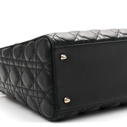 Christian Dior Lambskin Cannage Medium Lady Dior Black Black 8 of 9