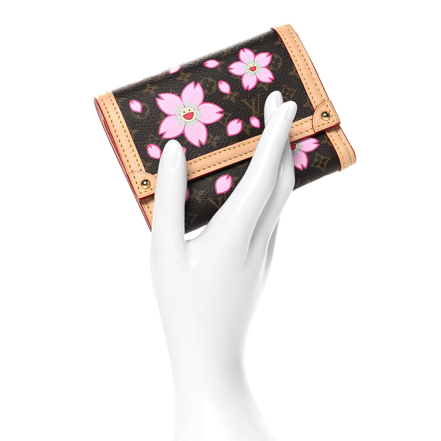 LV X TM Monogram Cherry Blossom Victorine Wallet Sakura Brown