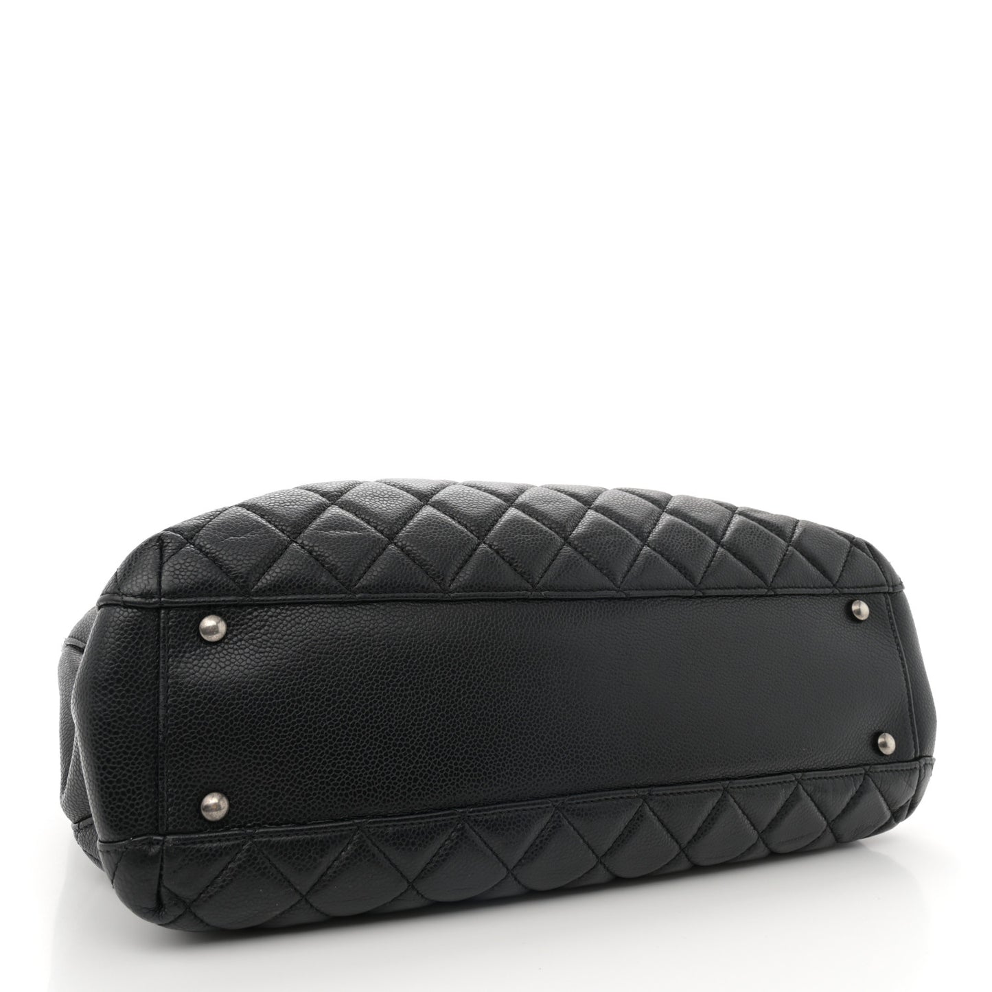 Caviar Quilted City Shopping Tote Black