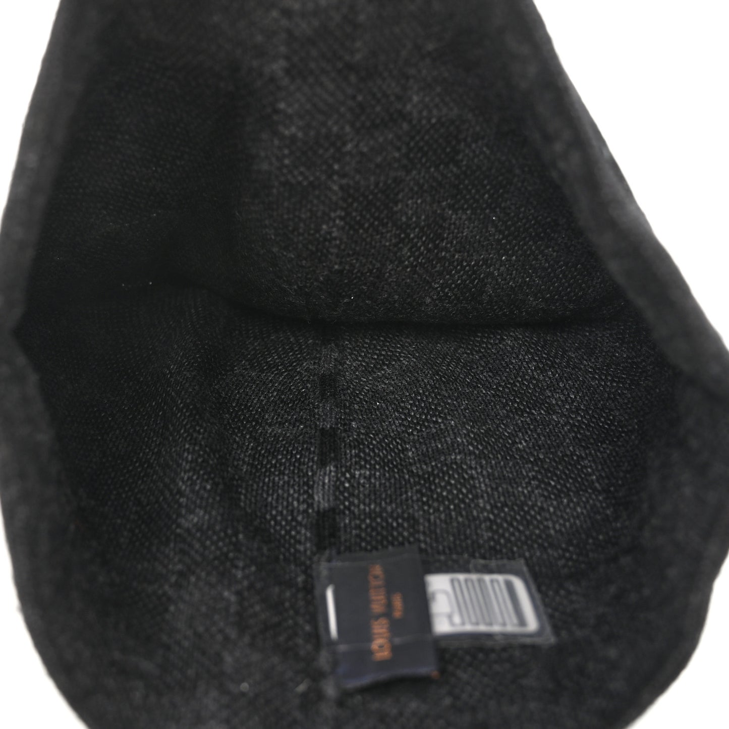 Wool Bonnet Petit Damier Graphite Beanie Hat Black Grey