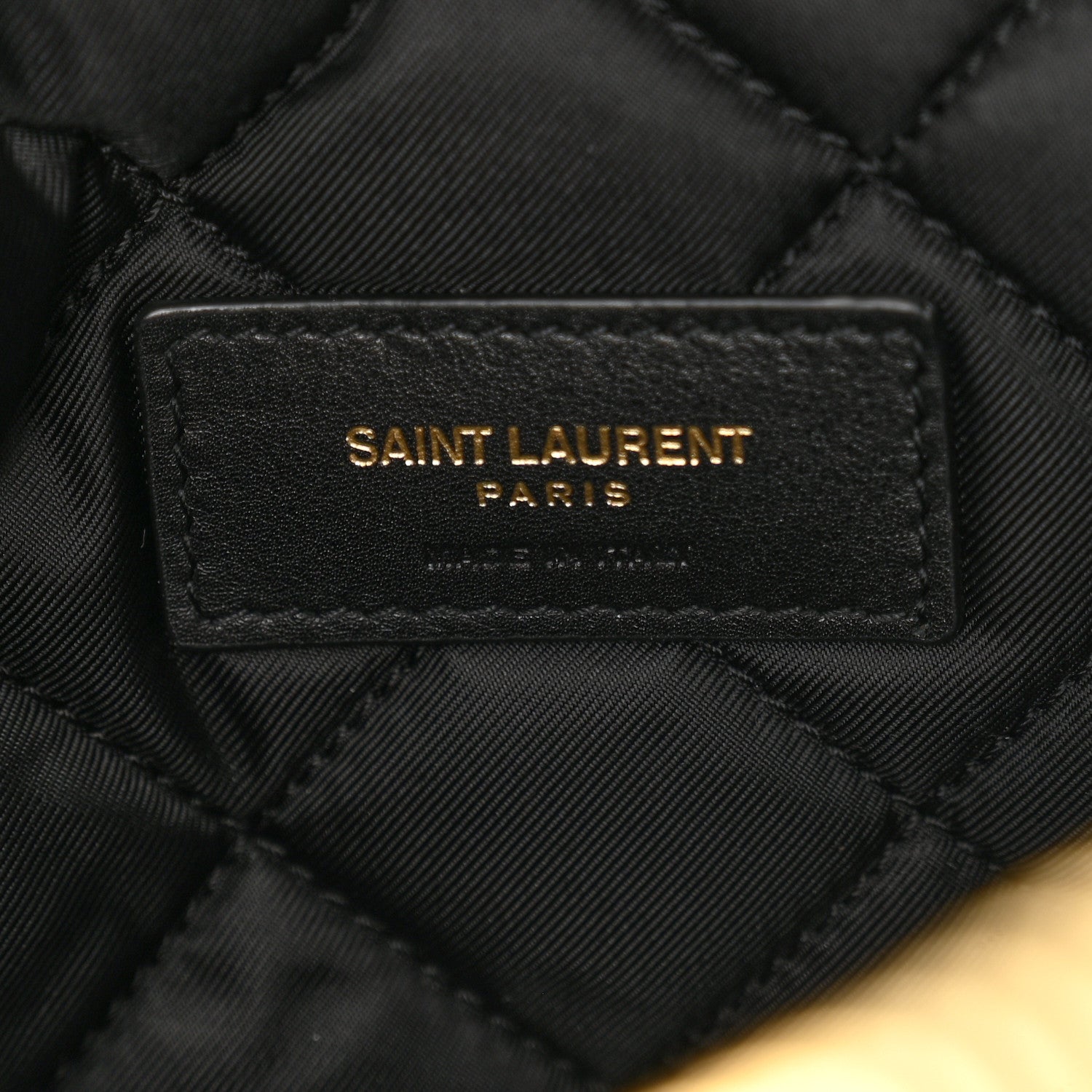Saint Laurent Calfskin Quilted Embroidered Cassandre Large Cosmetic Pouch Black 6 of 9