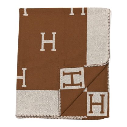 Hermes Wool Cashmere Avalon Blanket Ecru Camel 2 of 3
