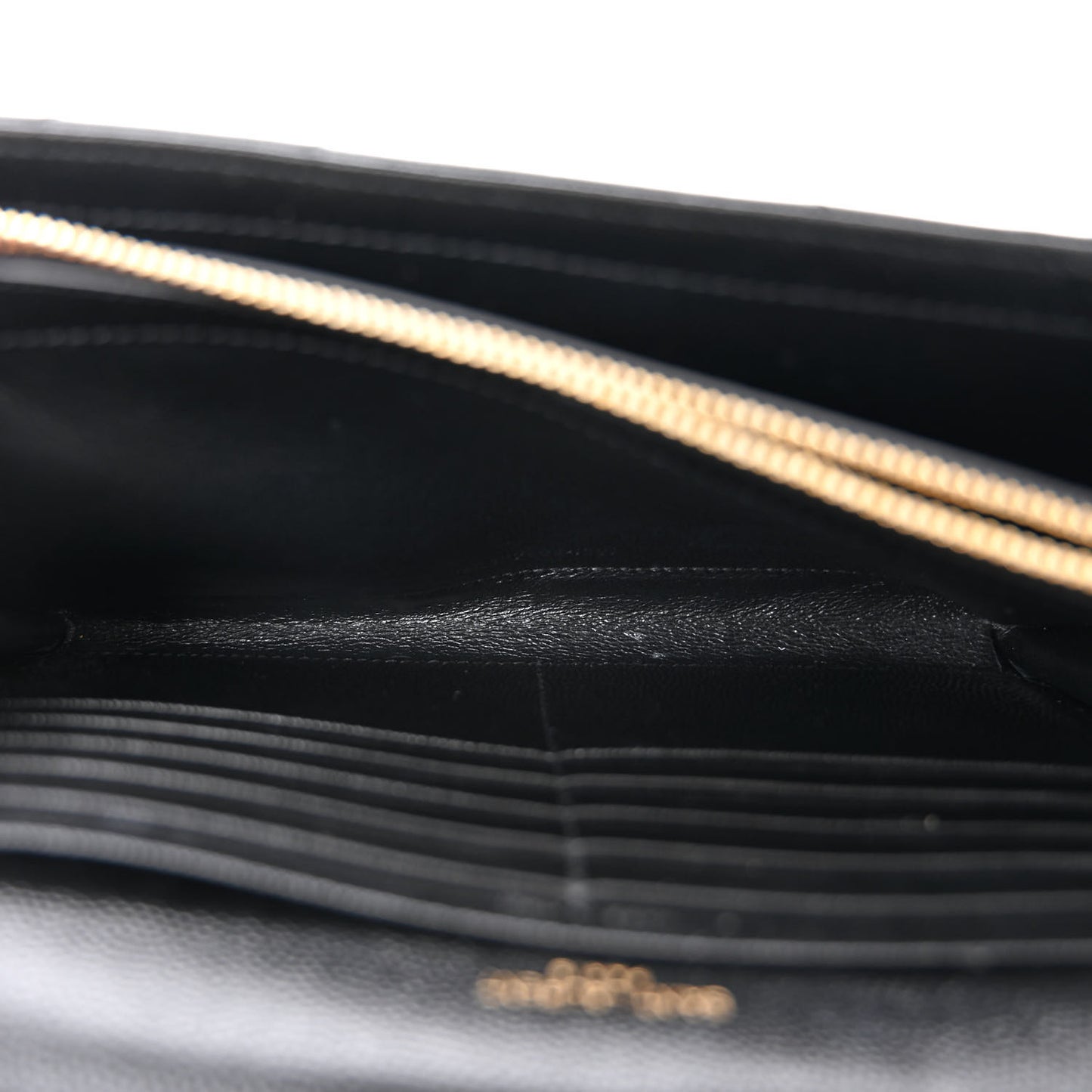 Grain De Poudre Matelasse Chevron Monogram Chain Wallet Black
