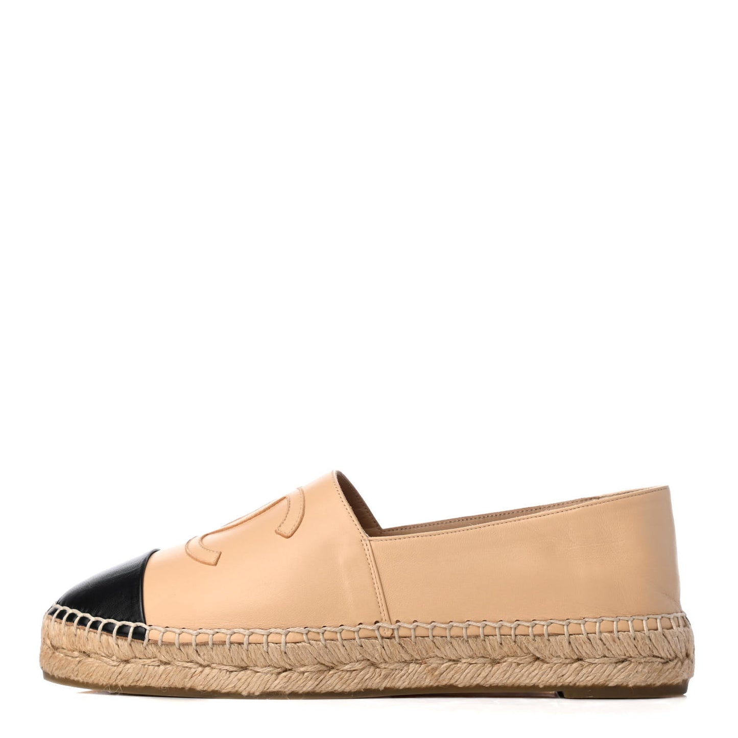 Lambskin CC Espadrilles 38 Beige Black