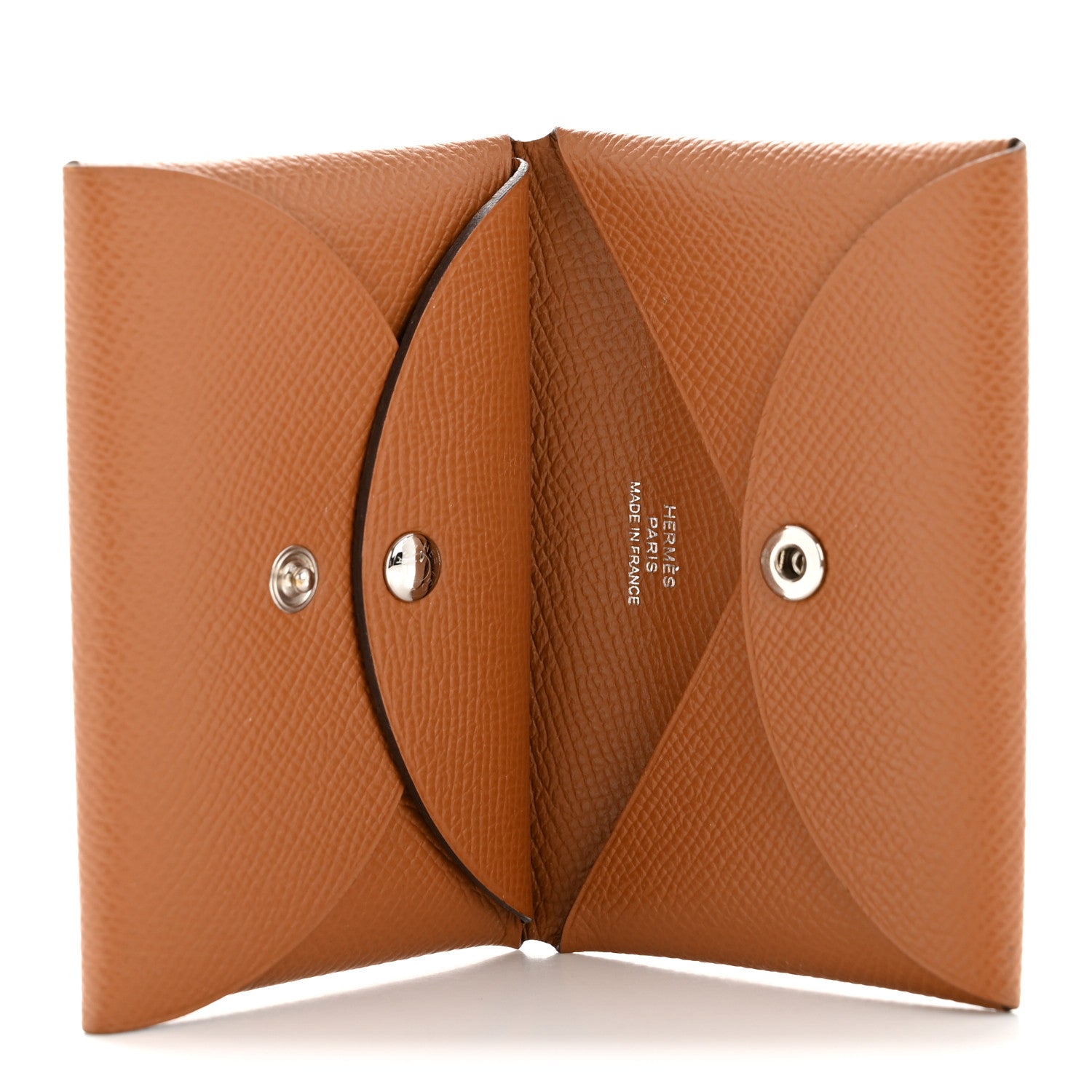 Hermes Epsom Calvi Duo Card Case Gold 5 of 9