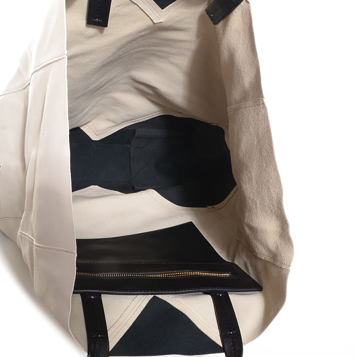 Lambskin Vertical Bi-Color Coeur Cabas Black White