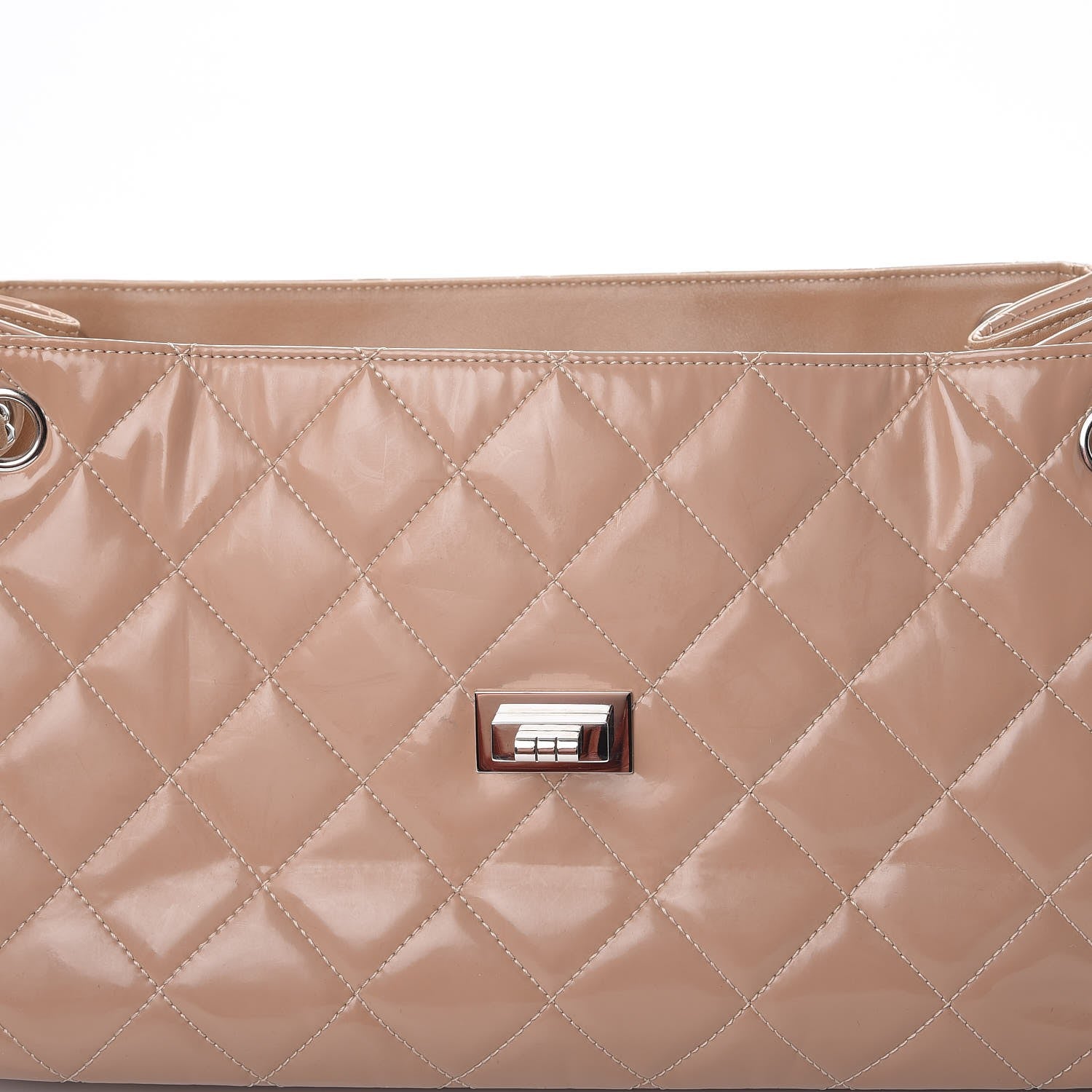 Chanel Patent Quilted Accordion Mademoiselle Flap Beige 8 of 10