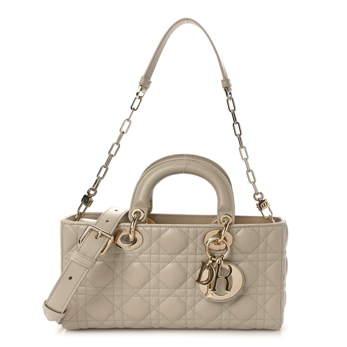 Lambskin Cannage Medium Lady D-Joy Warm Taupe