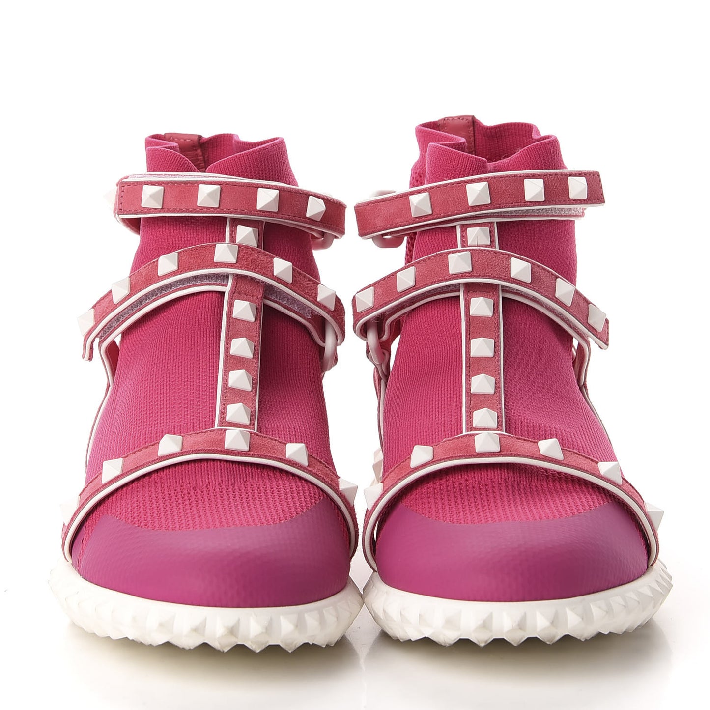 Body Tech Knit Free Rockstud Sock High Top Sneakers 39 Shadow Pink White