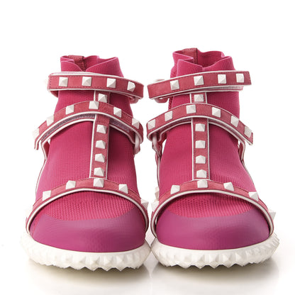 Valentino Garavani Body Tech Knit Free Rockstud Sock High Top Sneakers 39 Shadow Pink White 2 of 7