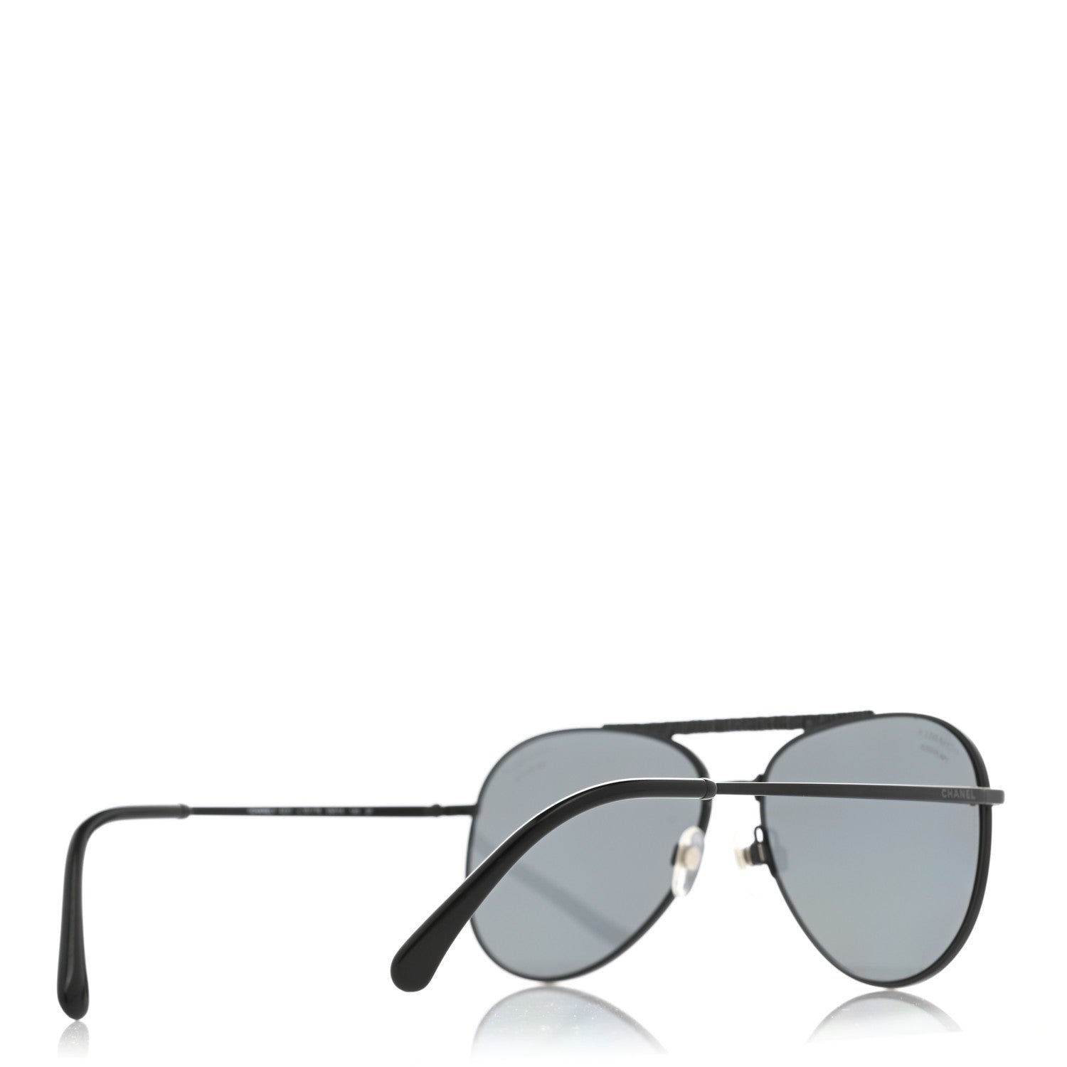 Chanel Metal Polarized Pilot Aviator Sunglasses 4231 Black 4 of 8