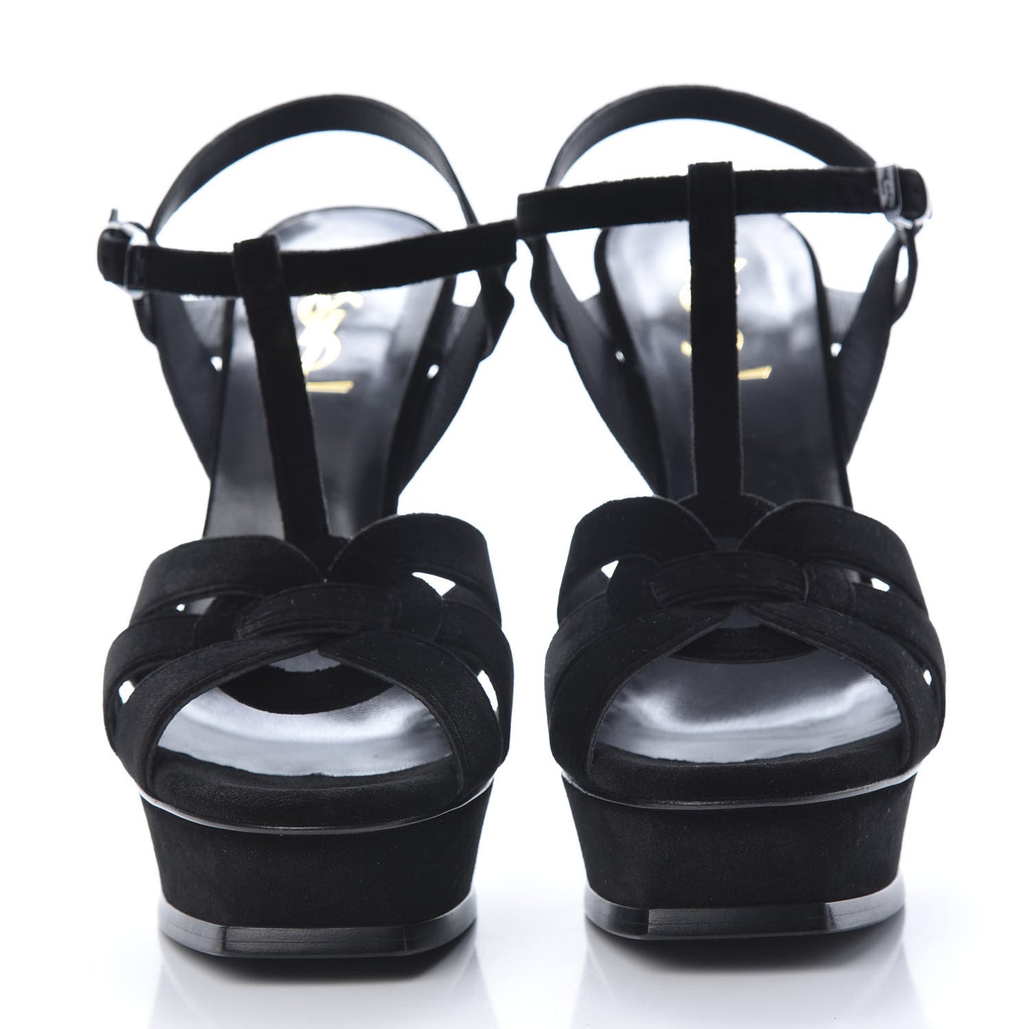 Suede Tribute 105 Platform Sandals 40 Black