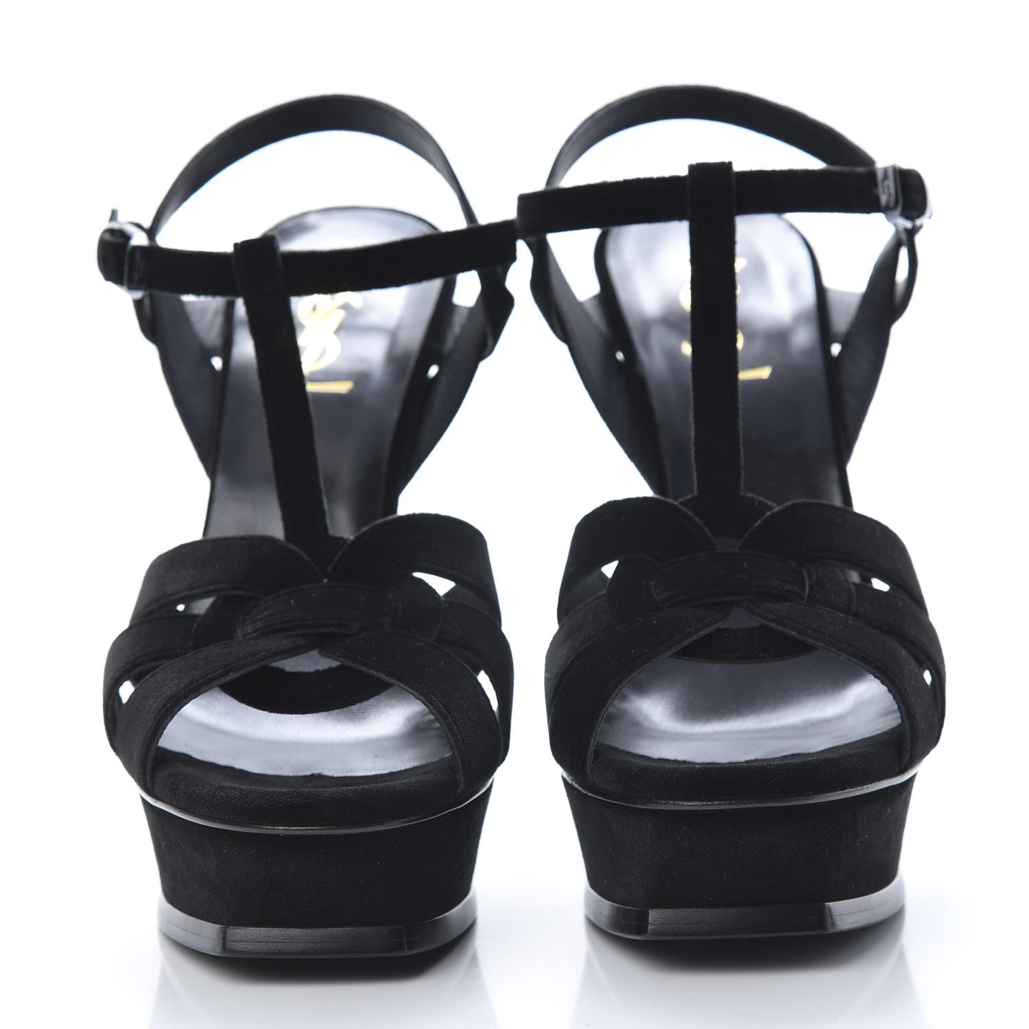 Saint Laurent Suede Tribute 105 Platform Sandals 40 Black 2 of 10