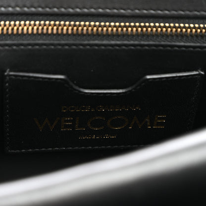 Dolce & Gabbana Calfskin Welcome Graffiti Printed Satchel Black 7 of 10