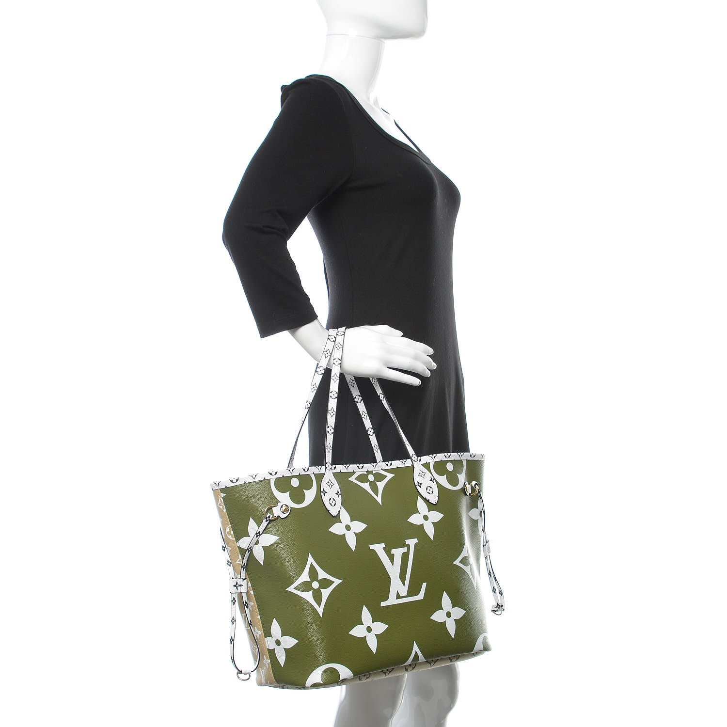 Louis Vuitton Monogram Giant Neverfull MM Kaki 2 of 10