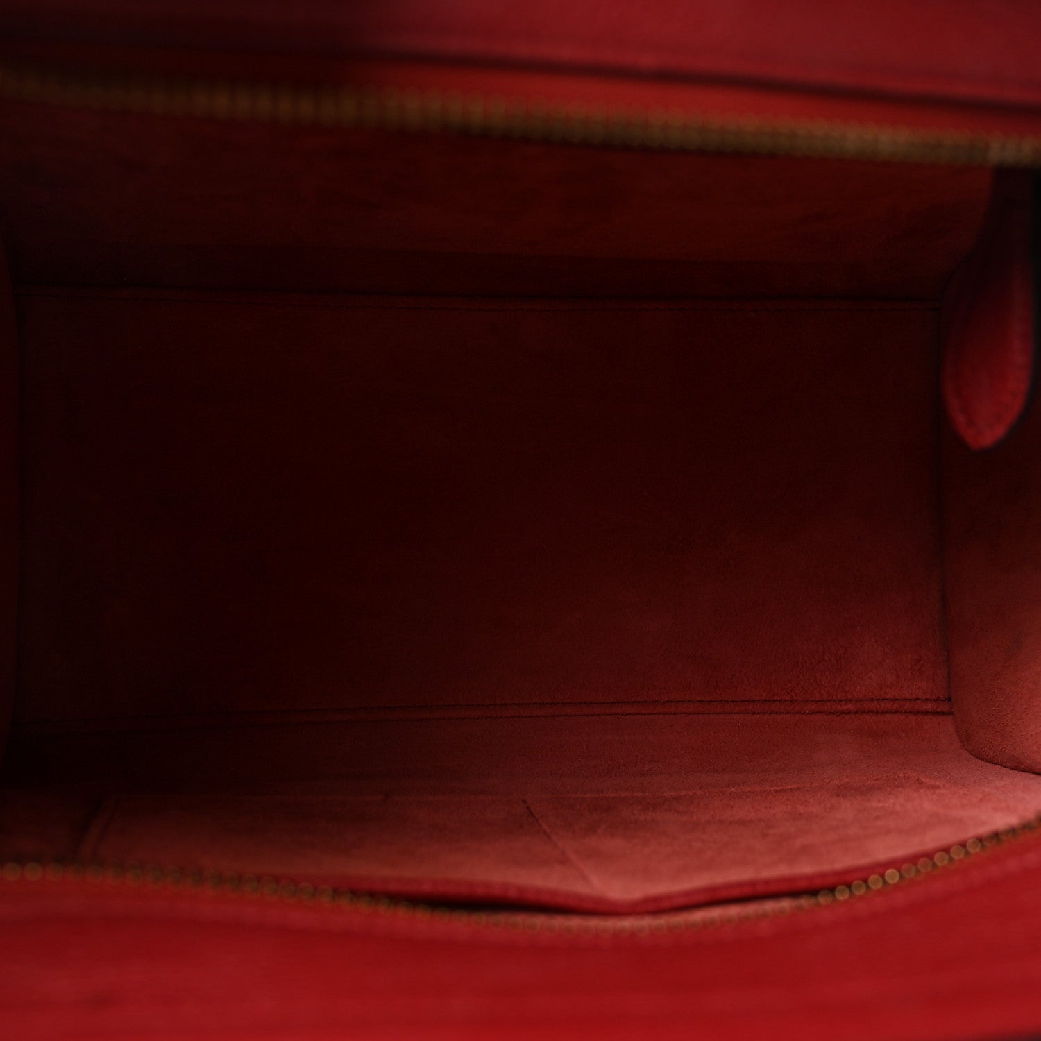 Celine Drummed Calfskin Micro Luggage Red 5 of 9