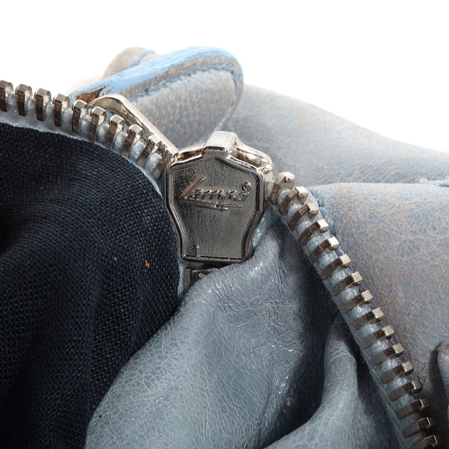 Agneau Giant 21 Silver Hardware Envelope Clutch Sky Blue