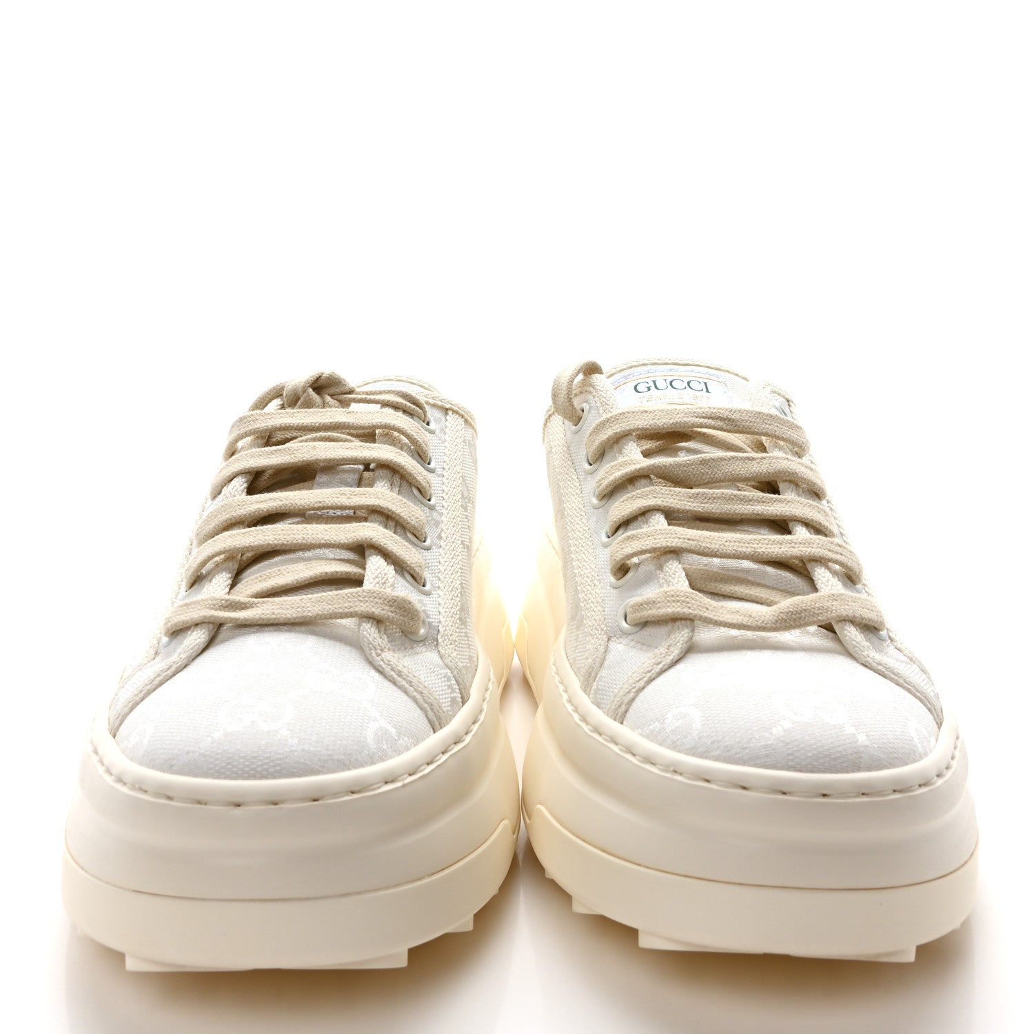 Gucci GG Monogram Womens 1977 Tennis Platform 52mm Sneakers 39.5 Great White Mystic White 3 of 8