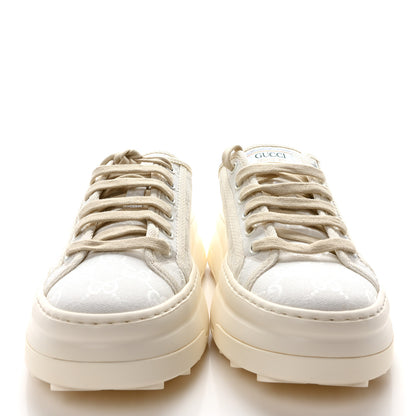 Gucci GG Monogram Womens 1977 Tennis Platform 52mm Sneakers 39.5 Great White Mystic White 3 of 8