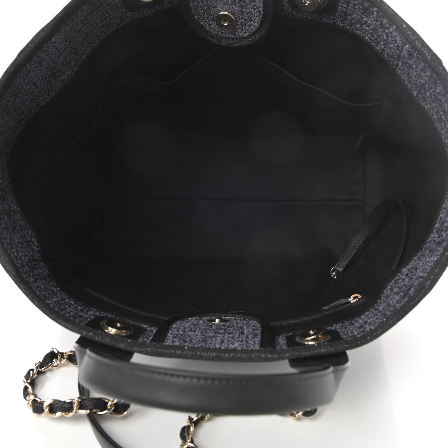 Lurex Boucle Medium Deauville Tote Black