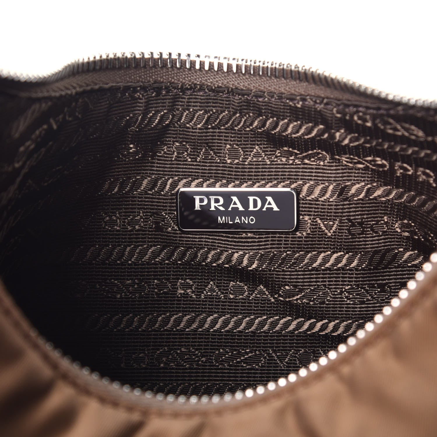 Prada Tessuto Nylon Saffiano Re-Edition 2005 Shoulder Bag Cacao 7 of 10