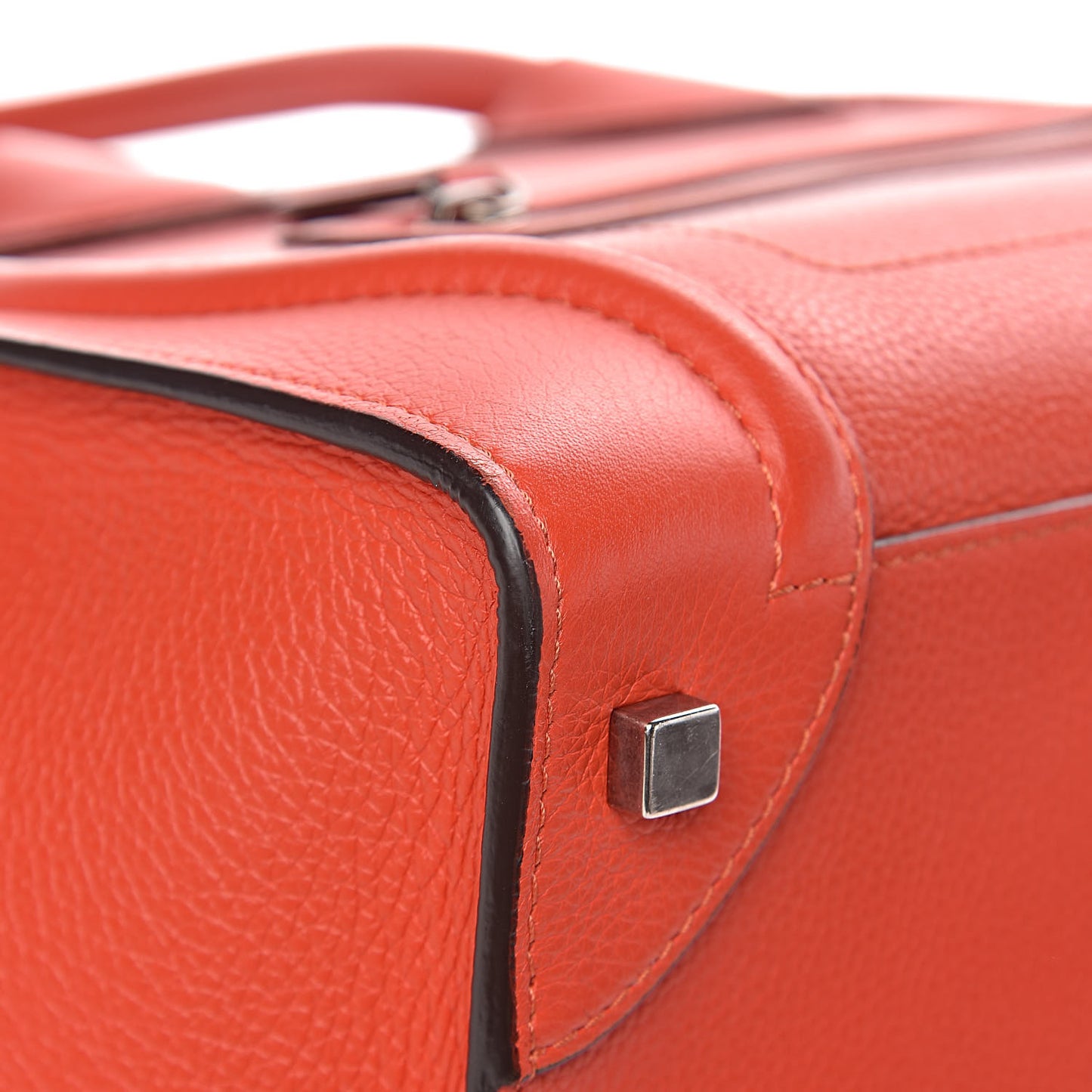 Drummed Calfskin Mini Luggage Vermillion