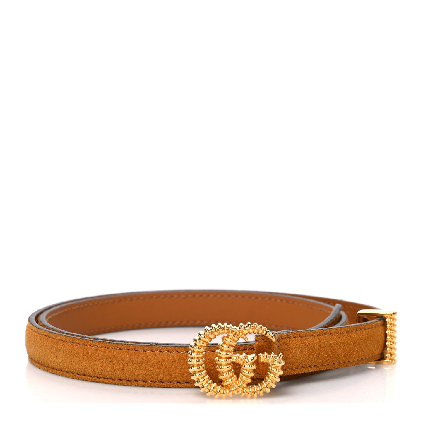 Suede Torchon Double G 15mm Belt  75 30 Vintage Sun Oil