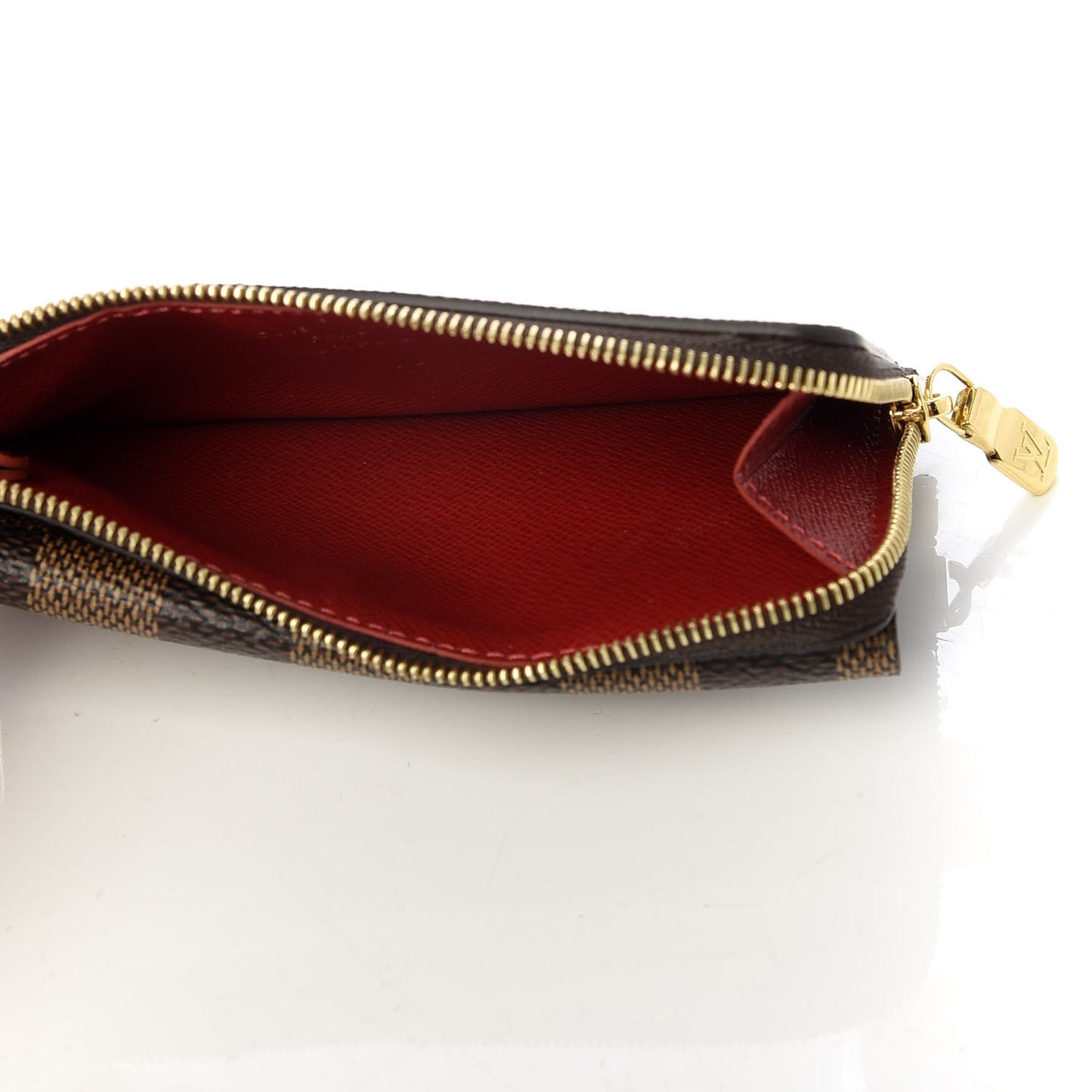 Damier Ebene Recto Verso Card Holder Red