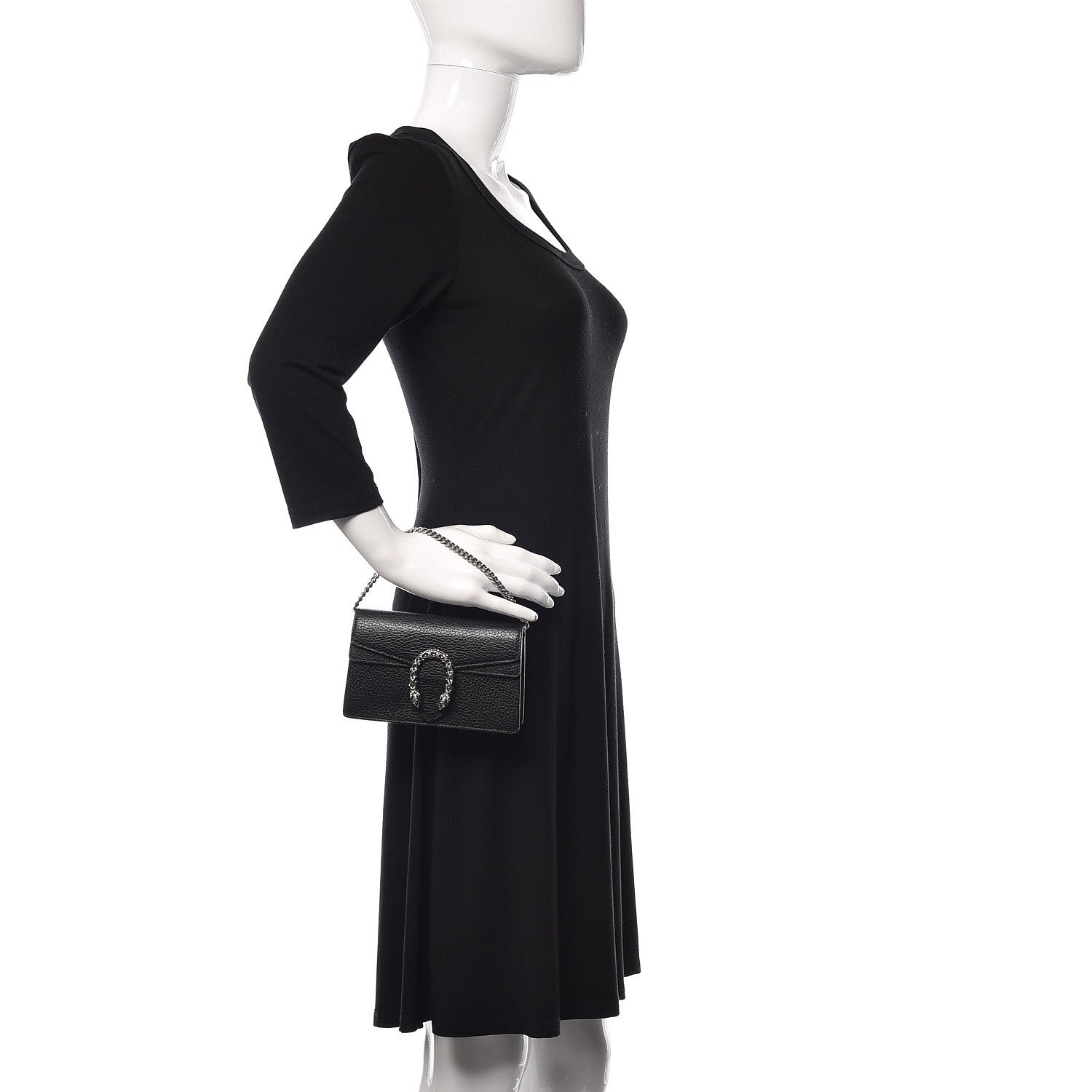Gucci Calfskin Super Mini Dionysus Shoulder Bag Black 2 of 9