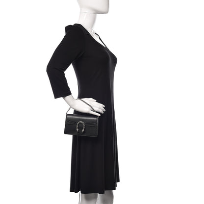 Gucci Calfskin Super Mini Dionysus Shoulder Bag Black 2 of 9