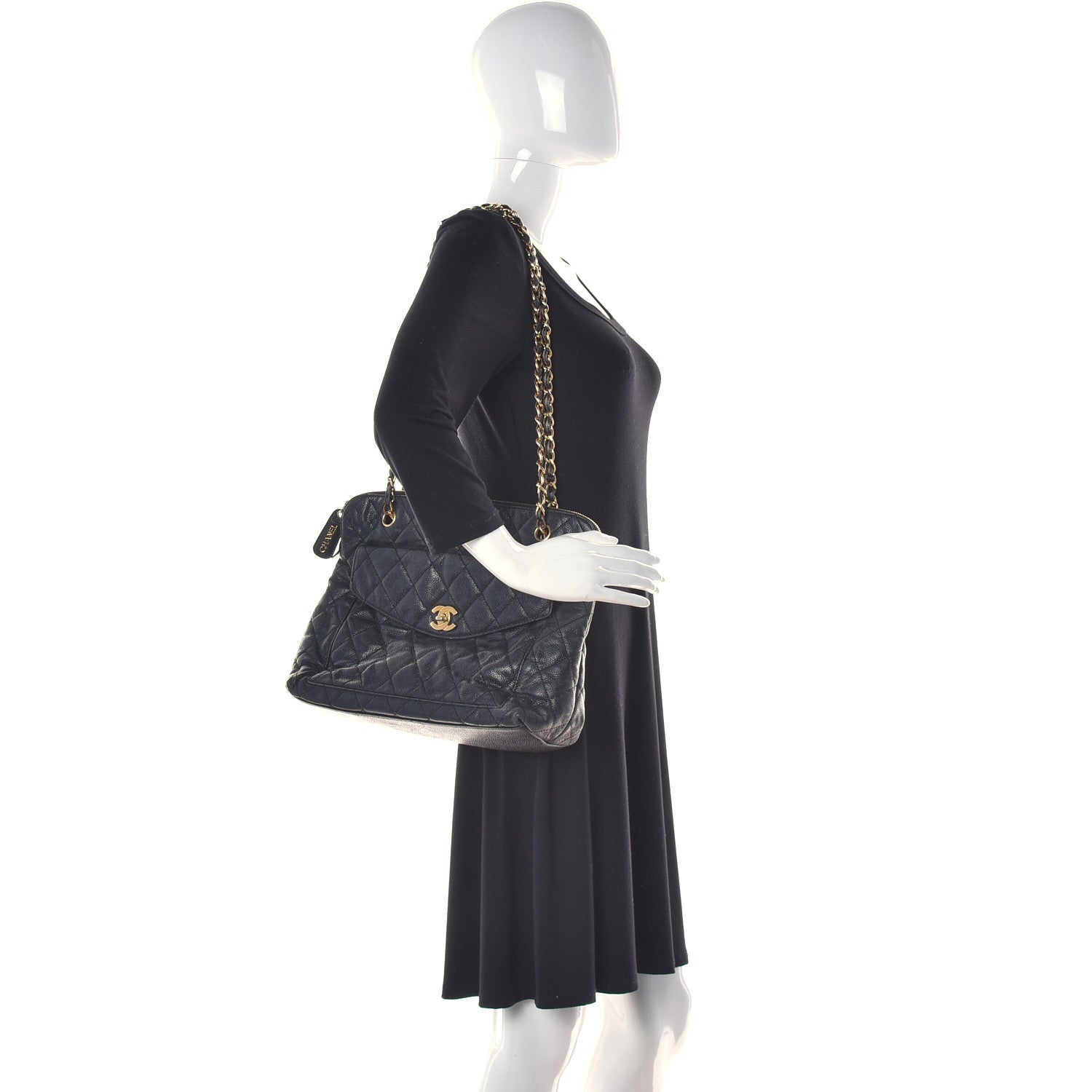 Chanel Caviar Quilted Flap Shoulder Bag Black 2 of 12