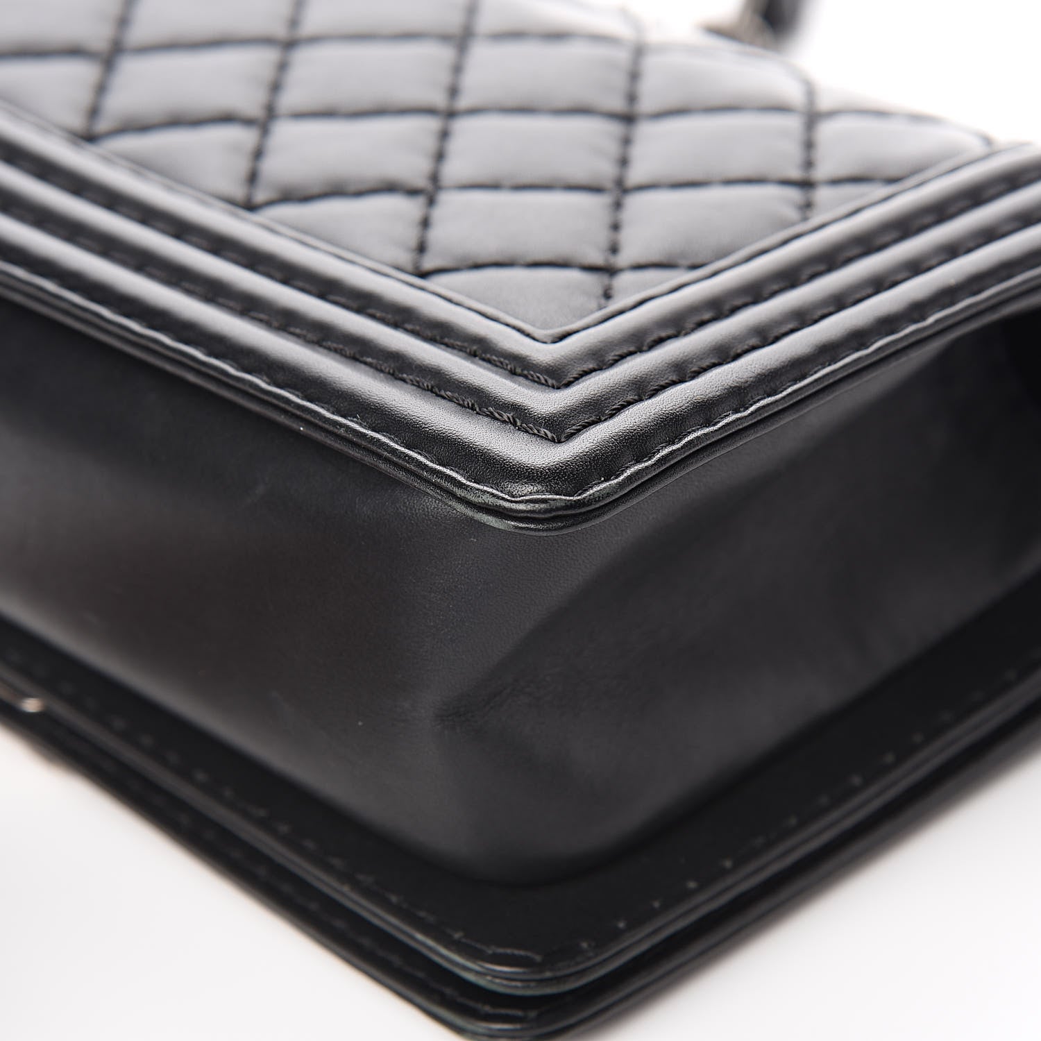 Chanel Lambskin Stitch Quilted Medium Boy Flap Black 13 of 14