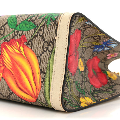 Gucci GG Supreme Monogram Flora Textured Calfskin Small Padlock Tote Beige Ebony Multicolor Mystic White 9 of 21