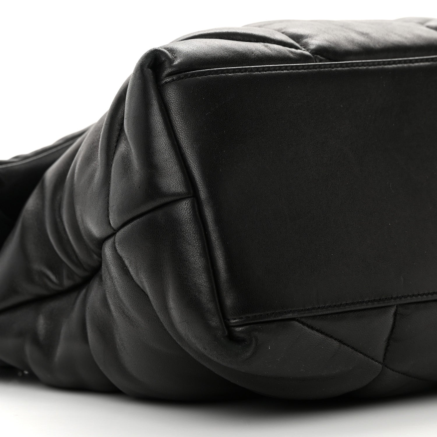 Saint Laurent Lambskin Quilted Monogram Monochrome Medium Loulou Puffer Chain Satchel Black 9 of 14