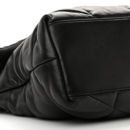 Saint Laurent Lambskin Quilted Monogram Monochrome Medium Loulou Puffer Chain Satchel Black 9 of 14