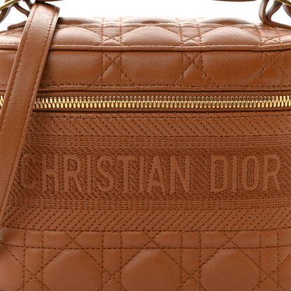 Christian Dior Lambskin Cannage Small Diortravel Vanity Case Cognac 7 of 10