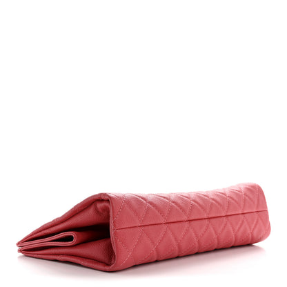 Chanel Caviar Quilted CC Large Clutch Coral 4 of 10