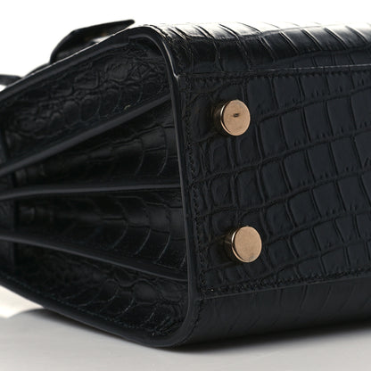 Saint Laurent Calfskin Crocodile Embossed Nano Sac De Jour Black 8 of 9