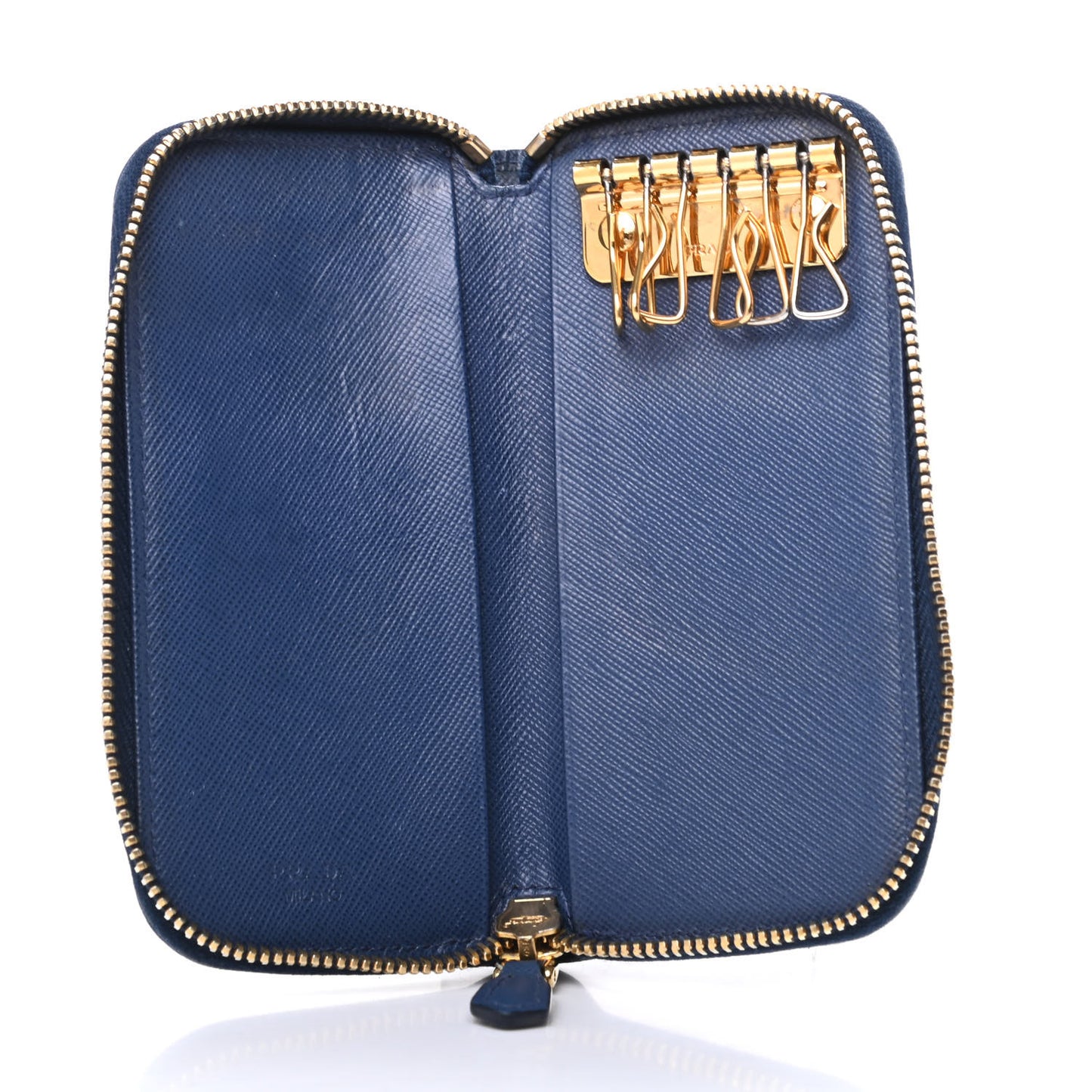 Saffiano Metal Zip Around 6 Key Holder Bleuette