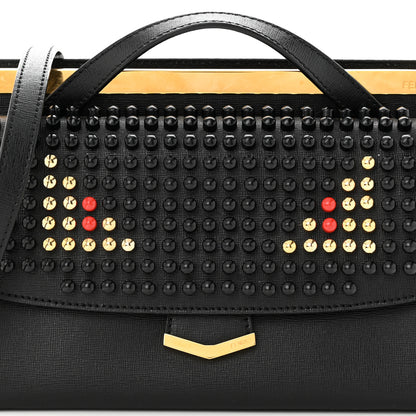 Fendi Vitello Elite Studded Monster Mini Demi Jour Shoulder Bag Black 8 of 12