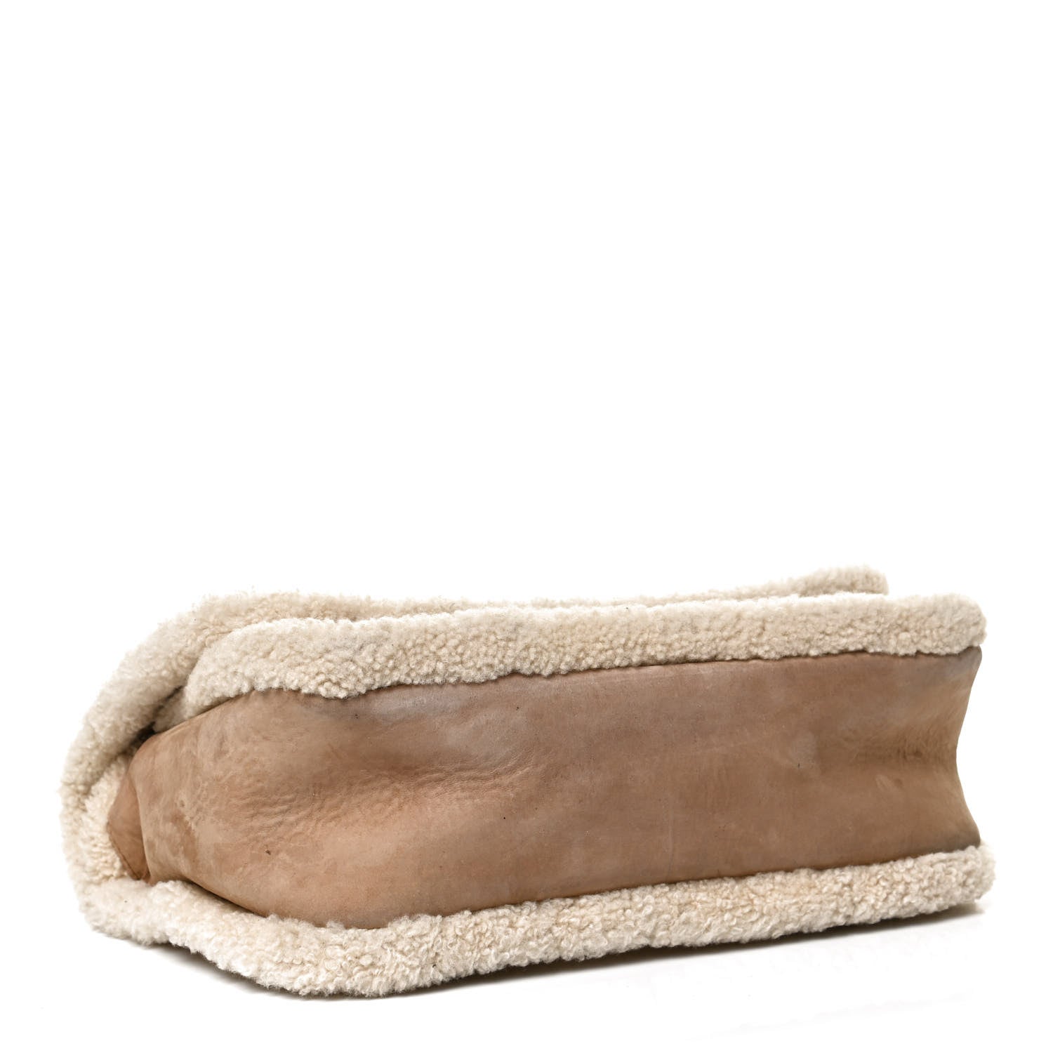 Saint Laurent Nubuck Shearling Monogram Medium Niki Chain Satchel Ivory Natural Tan 4 of 11
