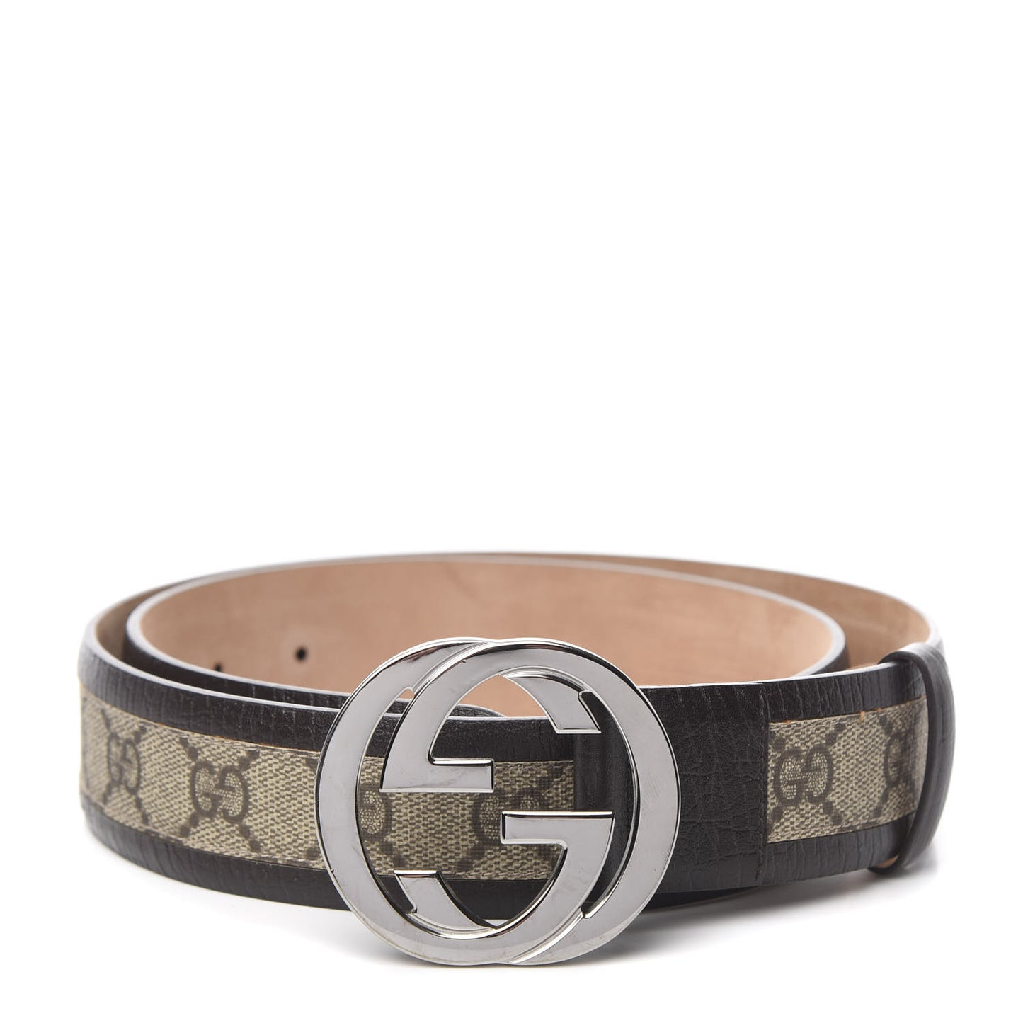 GG Plus Monogram Niagara Lux Calfskin Interlocking G 40mm Belt 90 36 Beige Ebony Cocoa