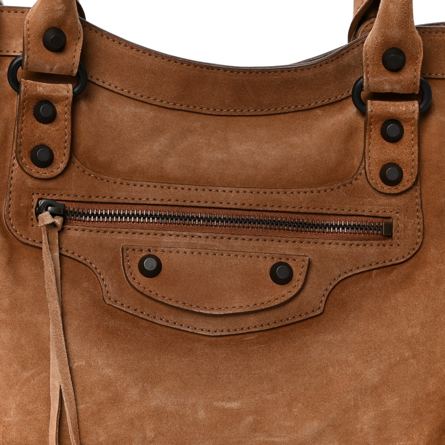 Balenciaga Waxed Suede Calfskin Classic Hardware Medium Le City Camel 7 of 9
