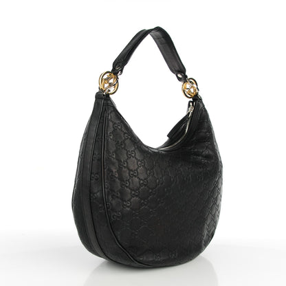 Gucci Guccissima Medium GG Twins Hobo Black 3 of 9