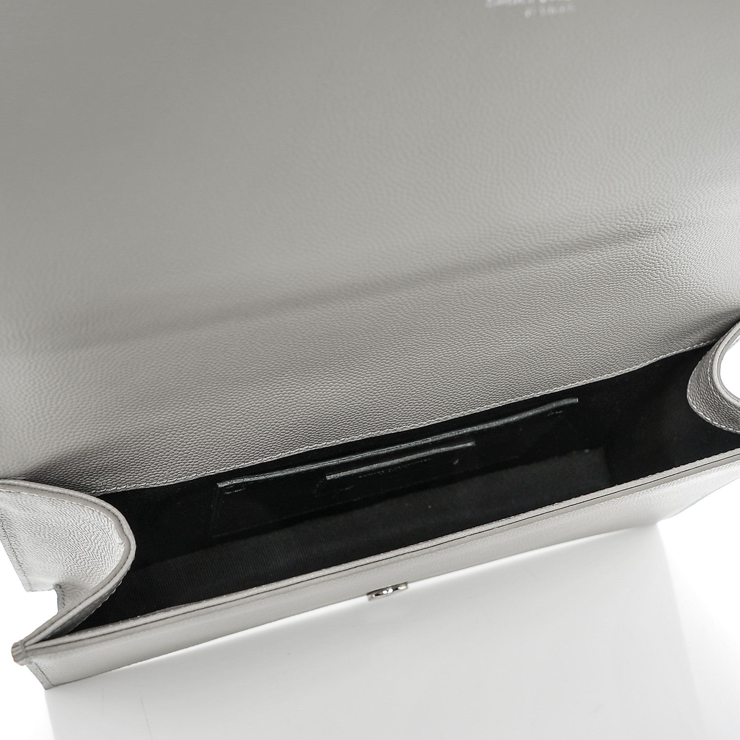 Saint Laurent Grain De Poudre Classic Monogram Kate Clutch Light Grey 7 of 8