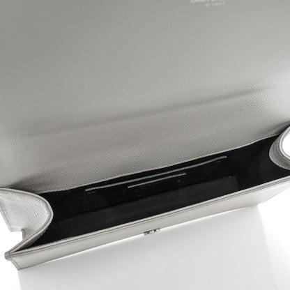 Saint Laurent Grain De Poudre Classic Monogram Kate Clutch Light Grey 7 of 8