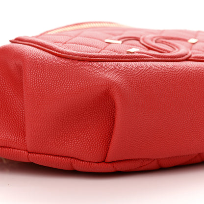 Chanel Caviar Quilted Filigree Waist Bag Red 9 of 11